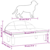 Hundebett Hellgrau 70x52x30 cm Stoff