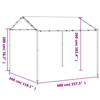 Gartenpavillon Anthrazit 4x4 m Stahl und Stoff