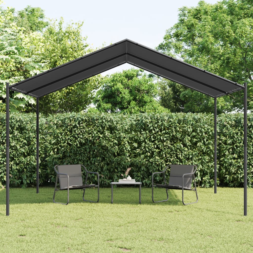 Gartenpavillon Anthrazit 4x4 m Stahl und Stoff