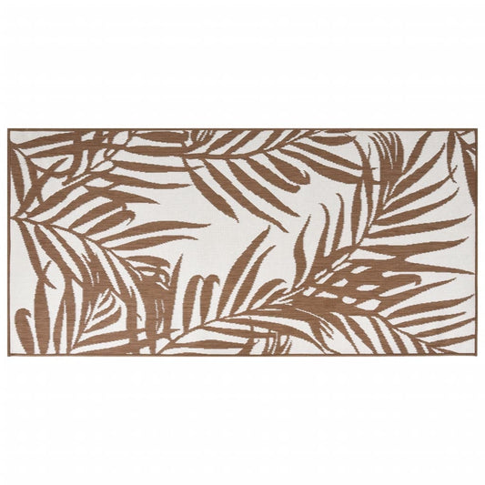 Outdoor-Teppich Braun und Weiß 100 x 200 cm
