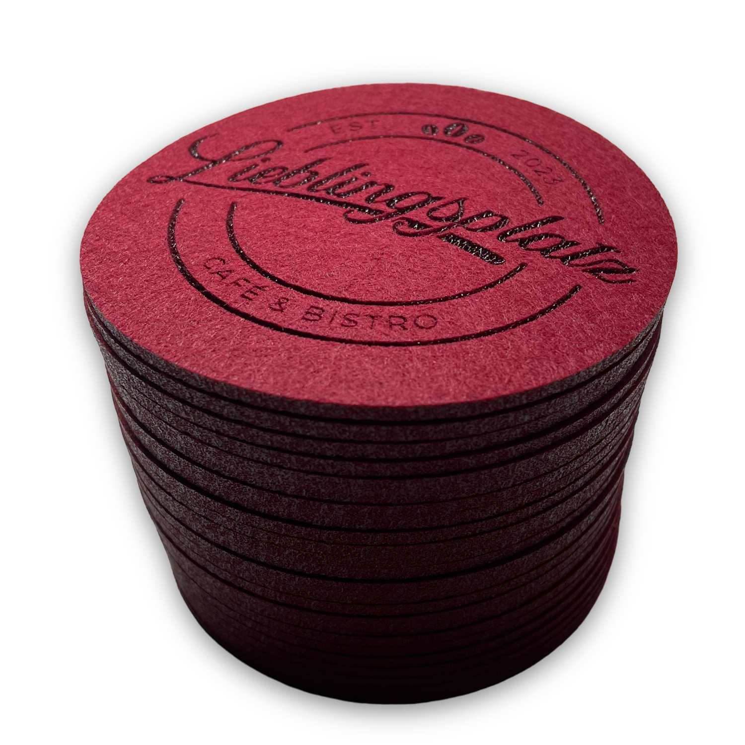 Felt coasters with your individual logo